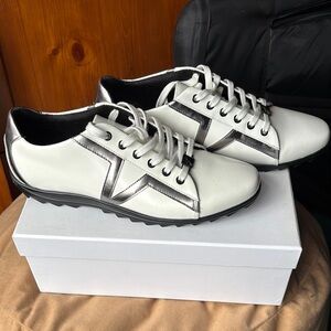Versace Men's White, Black, silver Sneakers